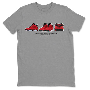 Air Jordan 6 Toro Bravo Sneaker Match Tees Sneaker Prelude Sneaker Tees Air Jordan 6 Toro Tees Unisex Shirts Heather Grey 2