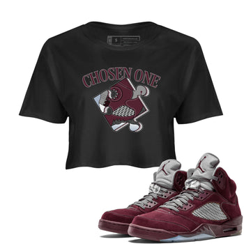 Jordan 5 Burgundy shirt to match jordans Sneaker Puzzle sneaker tees Crew Neck AJ5 Burgundy SNRT Sneaker Release Tees Black 1 Crop T-Shirt