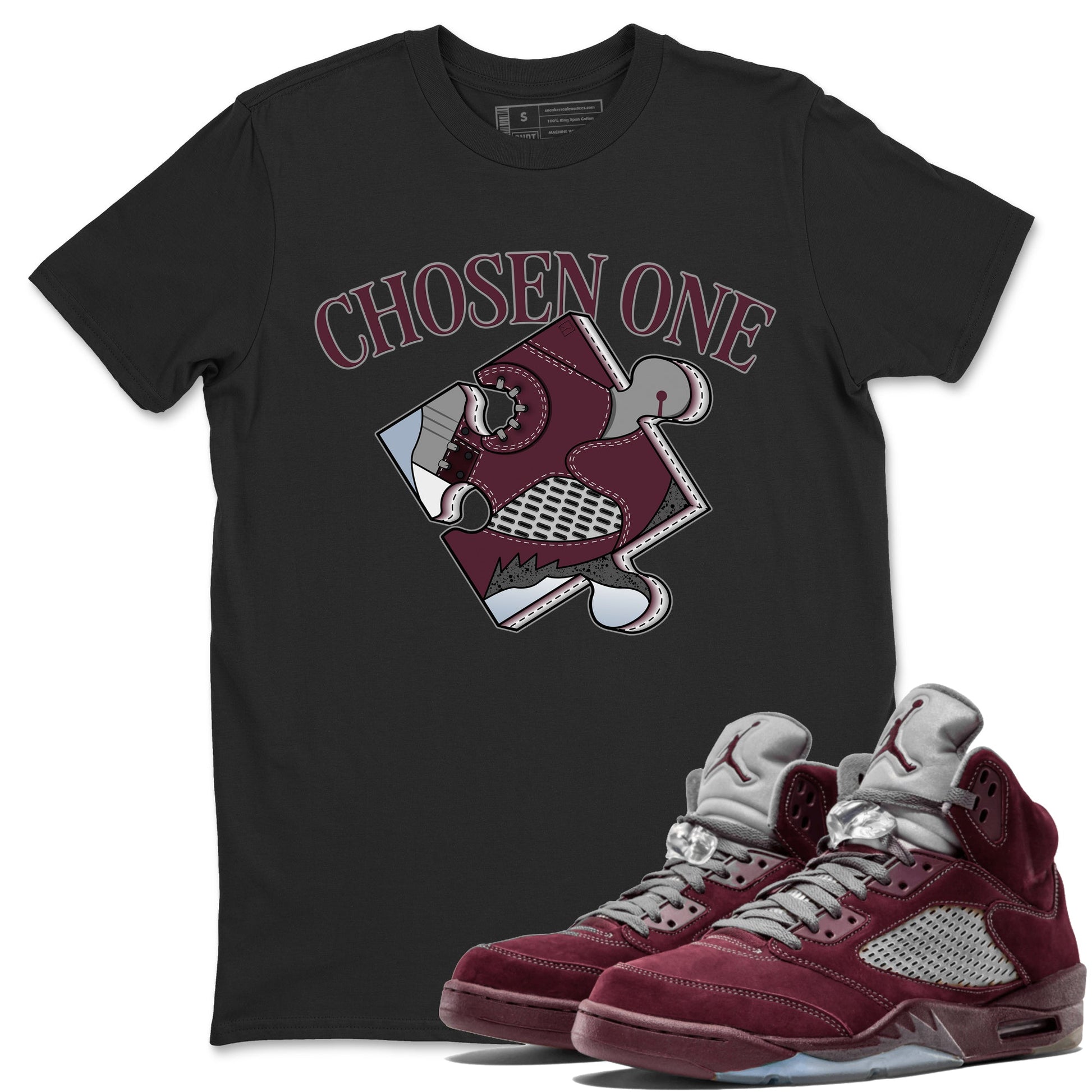 Jordan 5 Burgundy shirt to match jordans Sneaker Puzzle sneaker tees Crew Neck AJ5 Burgundy SNRT Sneaker Release Tees Unisex Casual Shirts Black 1 T-Shirt