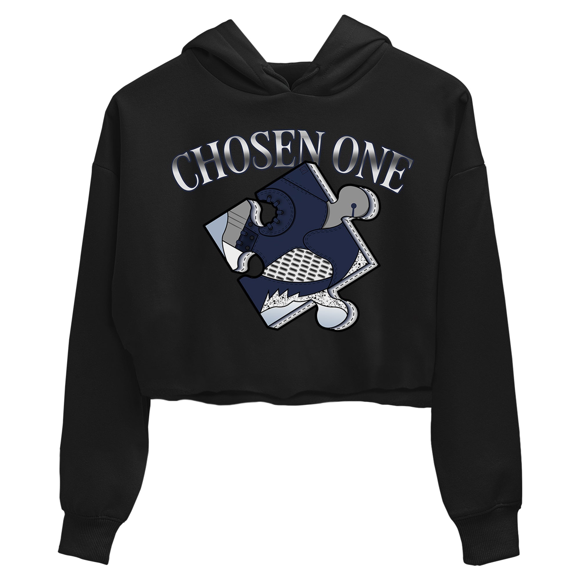 AJ5 Georgetown 5s Navy shirt to match jordans Sneaker Puzzle sneaker tees Crew Neck AJ5 Georgetown 5s Navy SNRT Sneaker Release Tees Black 2 Crop T-Shirt