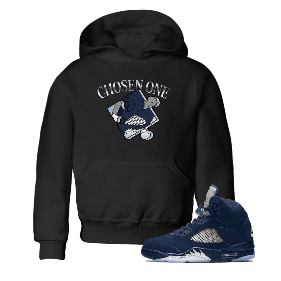 AJ5 Georgetown 5s Navy shirt to match jordans Sneaker Puzzle sneaker tees Crew Neck AJ5 Georgetown 5s Navy SNRT Sneaker Release Tees Baby Toddler Black 1 T-Shirt