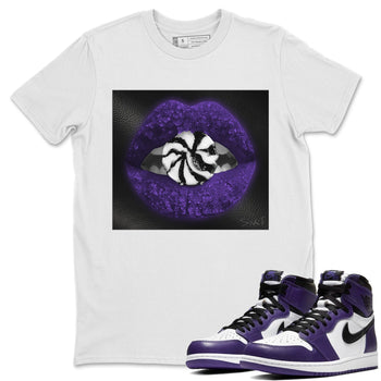 Jordan 1 Court Purple Sneaker Match Tees Lips Candy Sneaker Tees Jordan 1 Court Purple Sneaker Release Tees Unisex Shirts