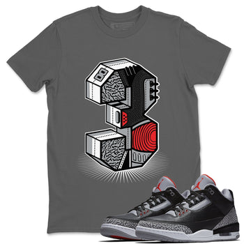 Jordan 3 Black Cement Sneaker Match Tees Three Statue Sneaker Tees Jordan 3 Black Cement Sneaker Release Tees Unisex Shirts