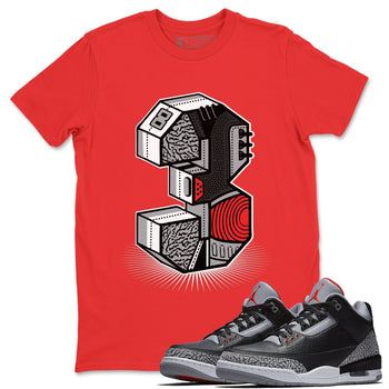 Jordan 3 Black Cement Sneaker Match Tees Three Statue Sneaker Tees Jordan 3 Black Cement Sneaker Release Tees Unisex Shirts