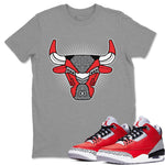 Jordan 3 Unite Sneaker Match Tees AJ3 Bull Head Sneaker Tees Jordan 3 Unite Sneaker Release Tees Unisex Shirts