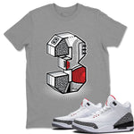 Jordan 3 White Cement Sneaker Match Tees Three Statue Sneaker Tees Jordan 3 White Cement Sneaker Release Tees Unisex Shirts