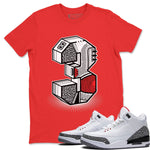 Jordan 3 White Cement Sneaker Match Tees Three Statue Sneaker Tees Jordan 3 White Cement Sneaker Release Tees Unisex Shirts