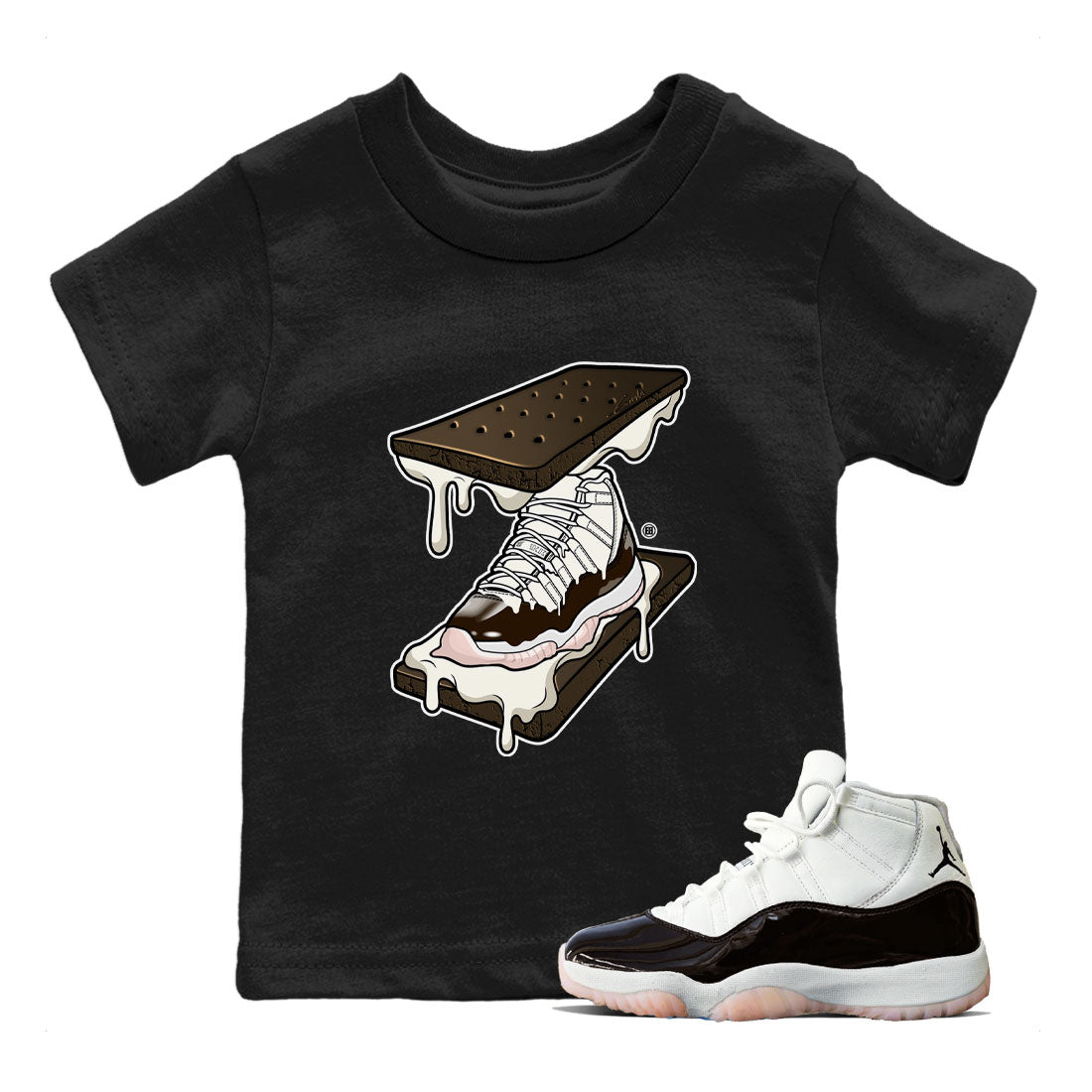 Air Jordan 11 Neapolitan shirt to match jordans Sneaker Sandwich special sneaker matching tees Jordan 11 WMNS Neapolitan SNRT sneaker tees Baby Toddler Black 1 T-Shirt