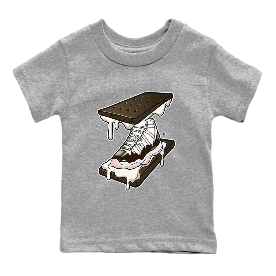 Air Jordan 11 Neapolitan shirt to match jordans Sneaker Sandwich special sneaker matching tees Jordan 11 WMNS Neapolitan SNRT sneaker tees Baby Toddler Heather Grey 2 T-Shirt