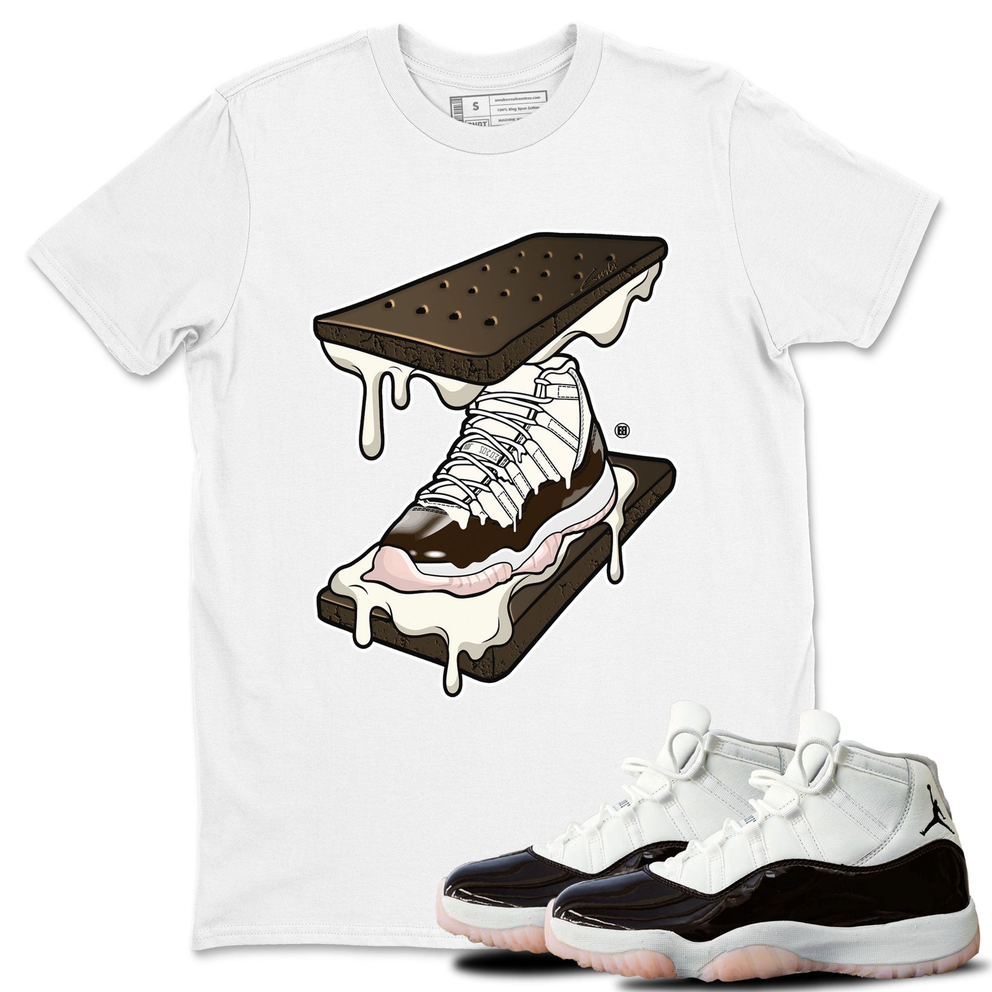 Air Jordan 11 Neapolitan shirt to match jordans Sneaker Sandwich special sneaker matching tees Jordan 11 WMNS Neapolitan SNRT sneaker tees Unisex White 1 T-Shirt