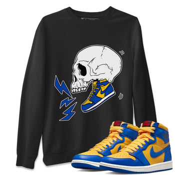 Jordan 1 Game Royal Varsity Maize Sneaker Match Tees Sneaker Skull Sneaker Tees Jordan 1 Game Royal Varsity Maize Sneaker Release Tees Unisex Shirts