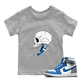 Jordan 1 True Blue Sneaker Match Tees Sneaker Skull Sneaker Tees Jordan 1 True Blue Sneaker Release Tees Kids Shirts