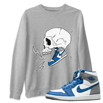 Jordan 1 True Blue Sneaker Match Tees Sneaker Skull Sneaker Tees Jordan 1 True Blue Sneaker Release Tees Unisex Shirts