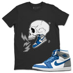 Jordan 1 True Blue Sneaker Match Tees Sneaker Skull Sneaker Tees Jordan 1 True Blue Sneaker Release Tees Unisex Shirts