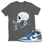 Jordan 1 True Blue Sneaker Match Tees Sneaker Skull Sneaker Tees Jordan 1 True Blue Sneaker Release Tees Unisex Shirts
