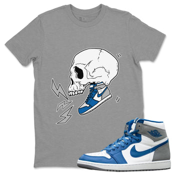 Jordan 1 True Blue Sneaker Match Tees Sneaker Skull Sneaker Tees Jordan 1 True Blue Sneaker Release Tees Unisex Shirts
