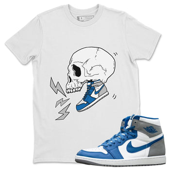 Jordan 1 True Blue Sneaker Match Tees Sneaker Skull Sneaker Tees Jordan 1 True Blue Sneaker Release Tees Unisex Shirts