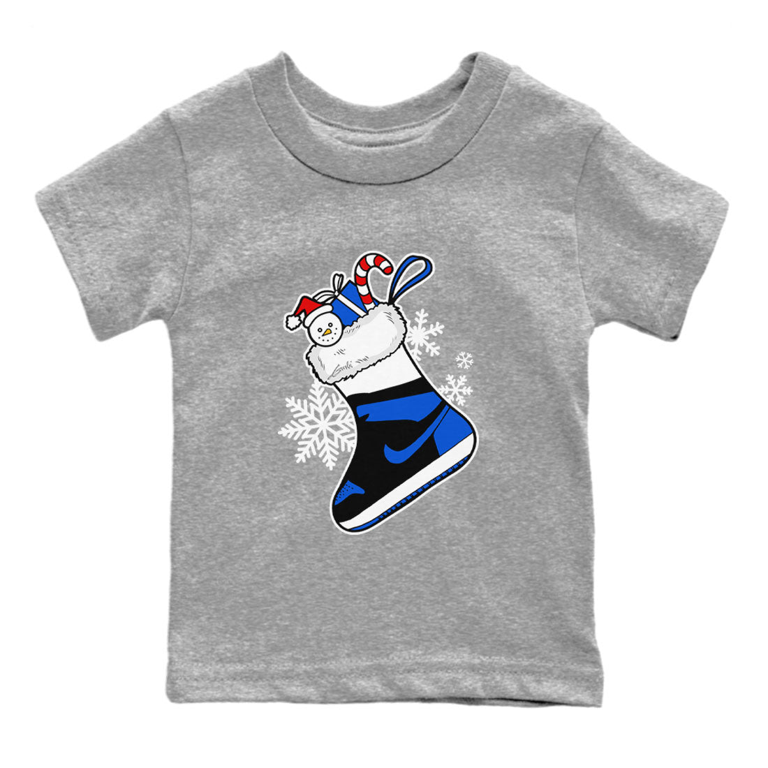 1s Royal Reimagined shirt to match jordans Sneaker Stocking sneaker match tees Air Jordan 1 Royal Reimagined SNRT Sneaker Release Tees Baby Toddler Heather Grey 2 T-Shirt