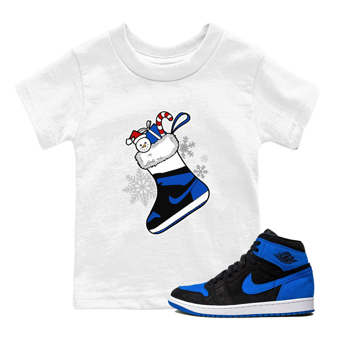 1s Royal Reimagined shirt to match jordans Sneaker Stocking sneaker match tees Air Jordan 1 Royal Reimagined SNRT Sneaker Release Tees Baby Toddler White 1 T-Shirt