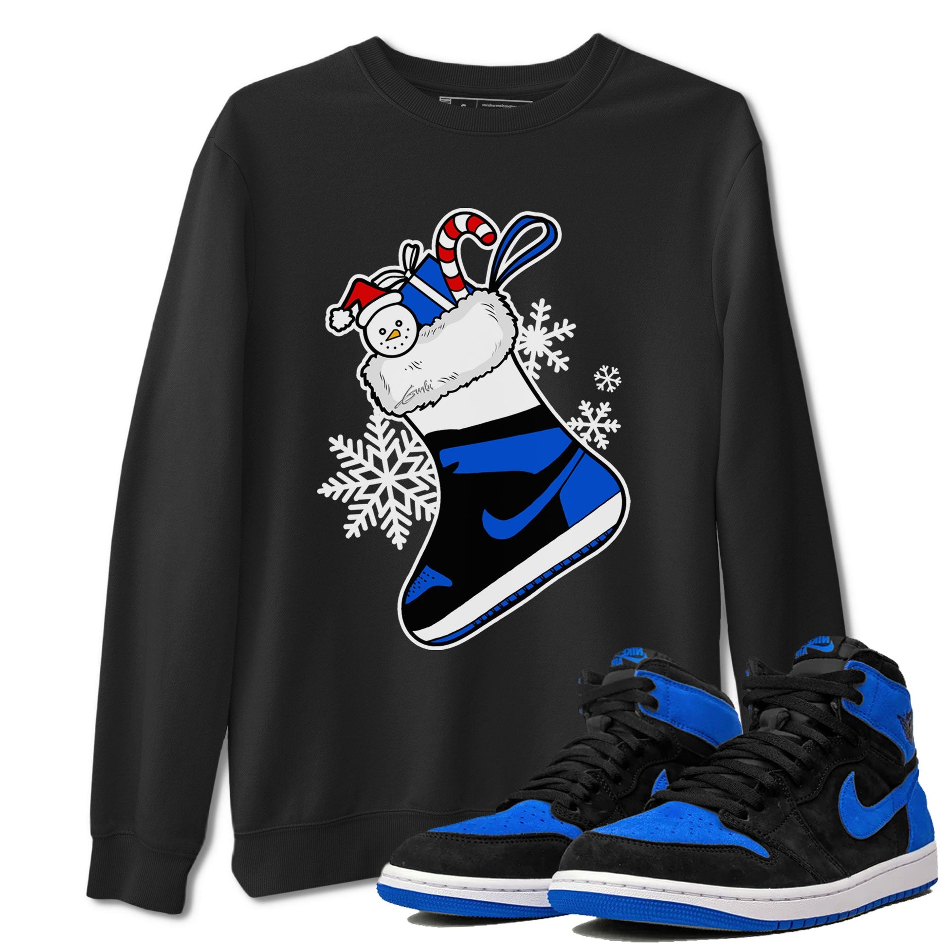 1s Royal Reimagined shirt to match jordans Sneaker Stocking sneaker match tees Air Jordan 1 Royal Reimagined SNRT Sneaker Release Tees Unisex Black 1 T-Shirt