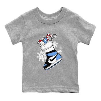 Jordan 1 Retro University Blue shirt to match jordans Sneaker Stocking Christmas Holiday sneaker tees Crew Neck Jordan 1 Retro University Blue SNRT Sneaker Release Tees Baby Toddler Heather Grey 2 T-Shirt