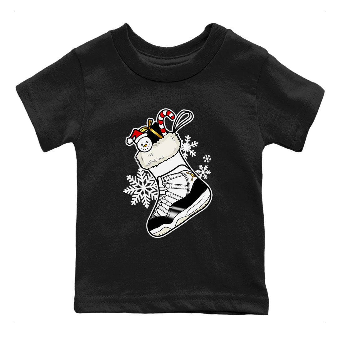 Air Jordan 11 Retro Gratitude shirt to match jordans Sneaker Stocking sneaker match tees Air Jordan 11 Gratitude SNRT Sneaker Release Tees Baby Toddler Black 2 T-Shirt