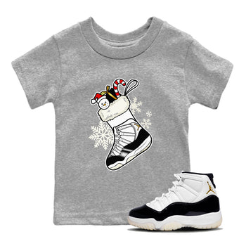 Air Jordan 11 Retro Gratitude shirt to match jordans Sneaker Stocking sneaker match tees Air Jordan 11 Gratitude SNRT Sneaker Release Tees Baby Toddler Heather Grey 1 T-Shirt