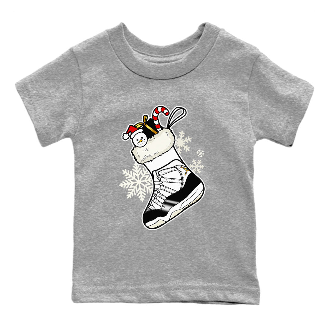 Air Jordan 11 Retro Gratitude shirt to match jordans Sneaker Stocking sneaker match tees Air Jordan 11 Gratitude SNRT Sneaker Release Tees Baby Toddler Heather Grey 2 T-Shirt