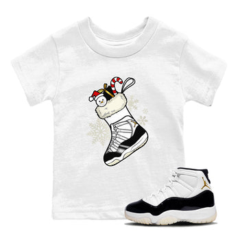 Air Jordan 11 Retro Gratitude shirt to match jordans Sneaker Stocking sneaker match tees Air Jordan 11 Gratitude SNRT Sneaker Release Tees Baby Toddler White 1 T-Shirt
