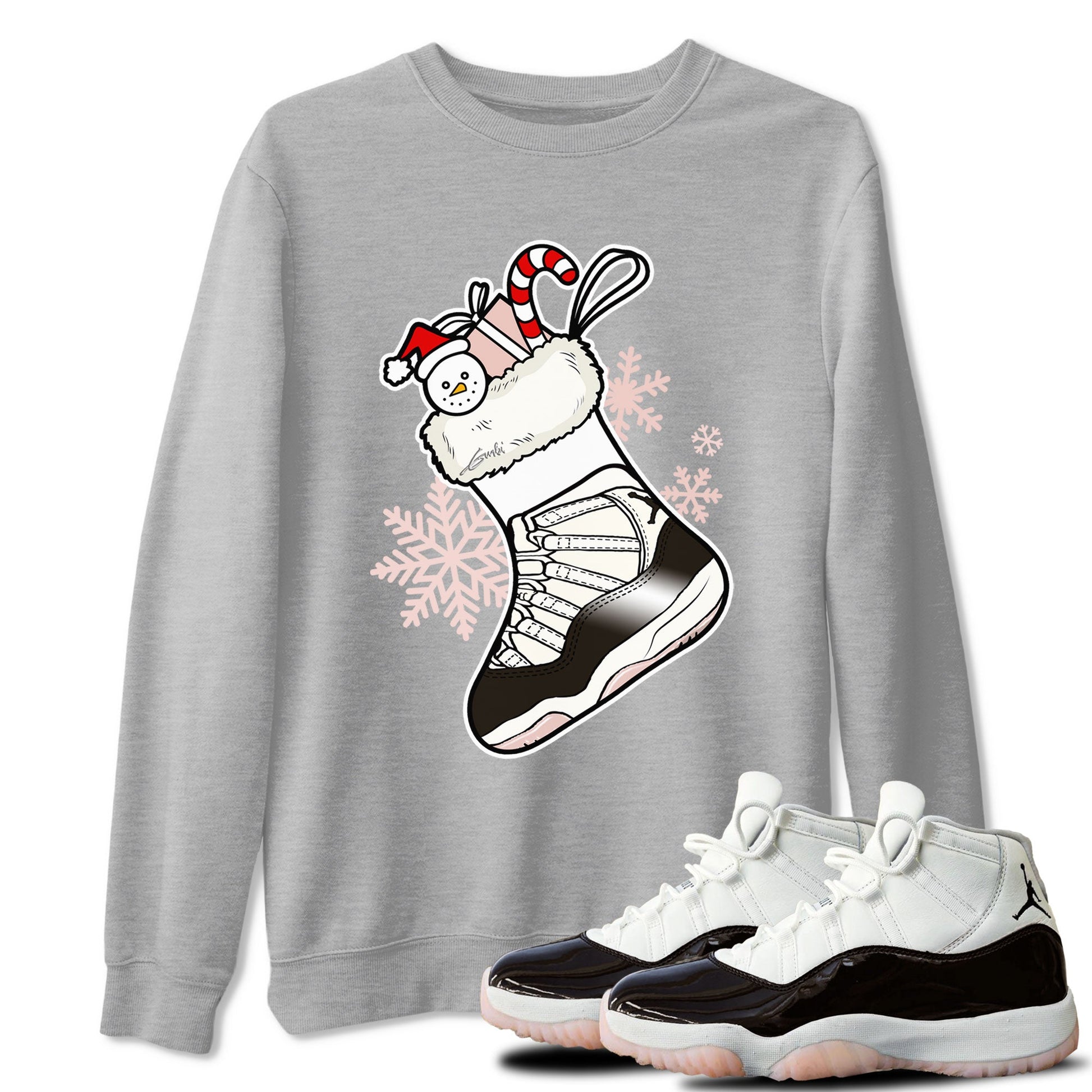11s WMNS Neapolitan shirt to match jordans Sneaker Stocking sneaker match tees Air Jordan 11 Neapolitan SNRT Sneaker Release Tees Unisex Heather Grey 1 T-Shirt