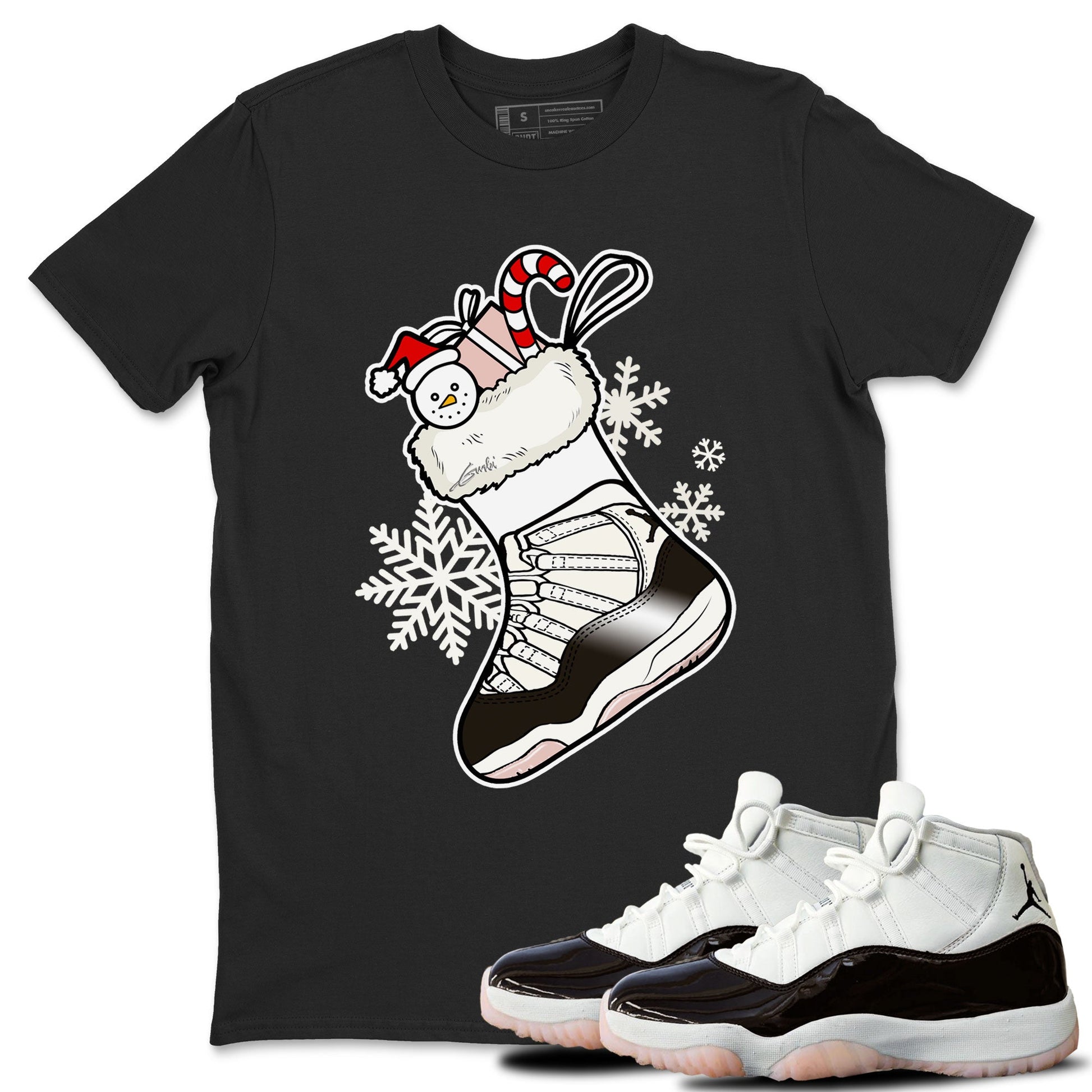 11s WMNS Neapolitan shirt to match jordans Sneaker Stocking sneaker match tees Air Jordan 11 Neapolitan SNRT Sneaker Release Tees Unisex Black 1 T-Shirt