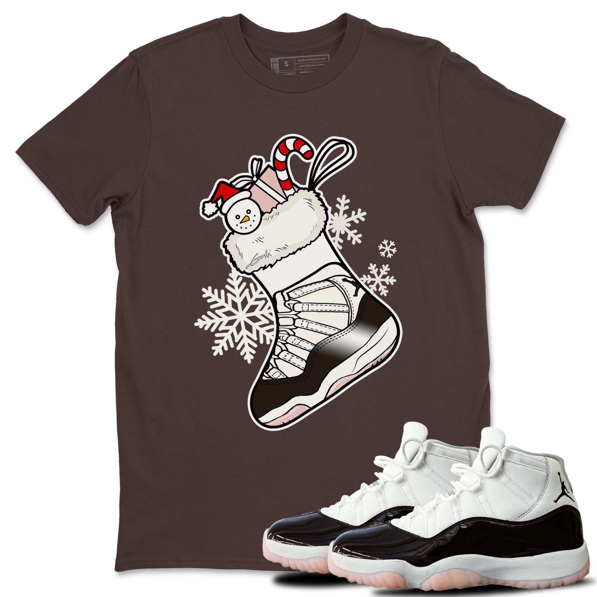 11s WMNS Neapolitan shirt to match jordans Sneaker Stocking sneaker match tees Air Jordan 11 Neapolitan SNRT Sneaker Release Tees Unisex Dark Chocolate 1 T-Shirt