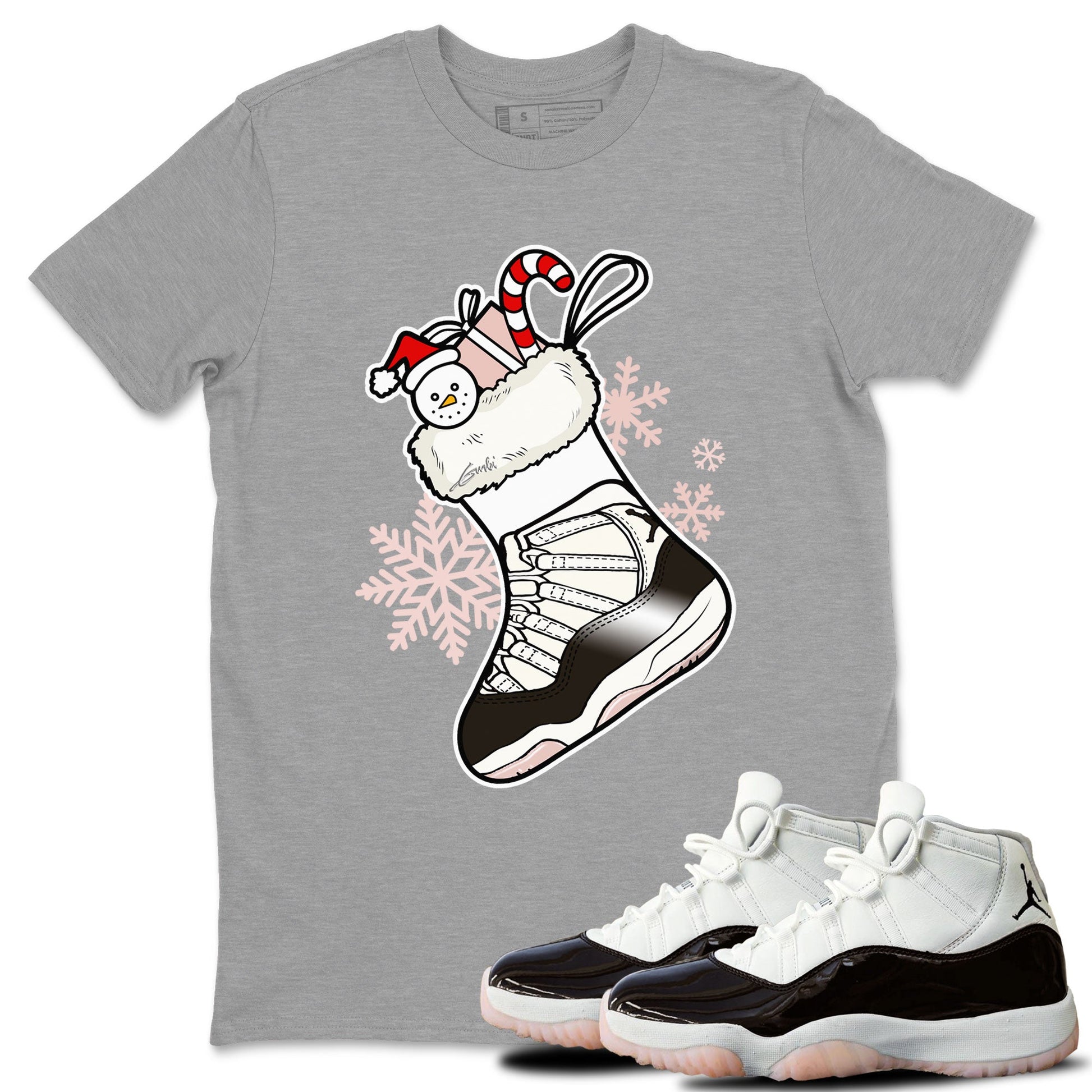 11s WMNS Neapolitan shirt to match jordans Sneaker Stocking sneaker match tees Air Jordan 11 Neapolitan SNRT Sneaker Release Tees Unisex Heather Grey 1 T-Shirt