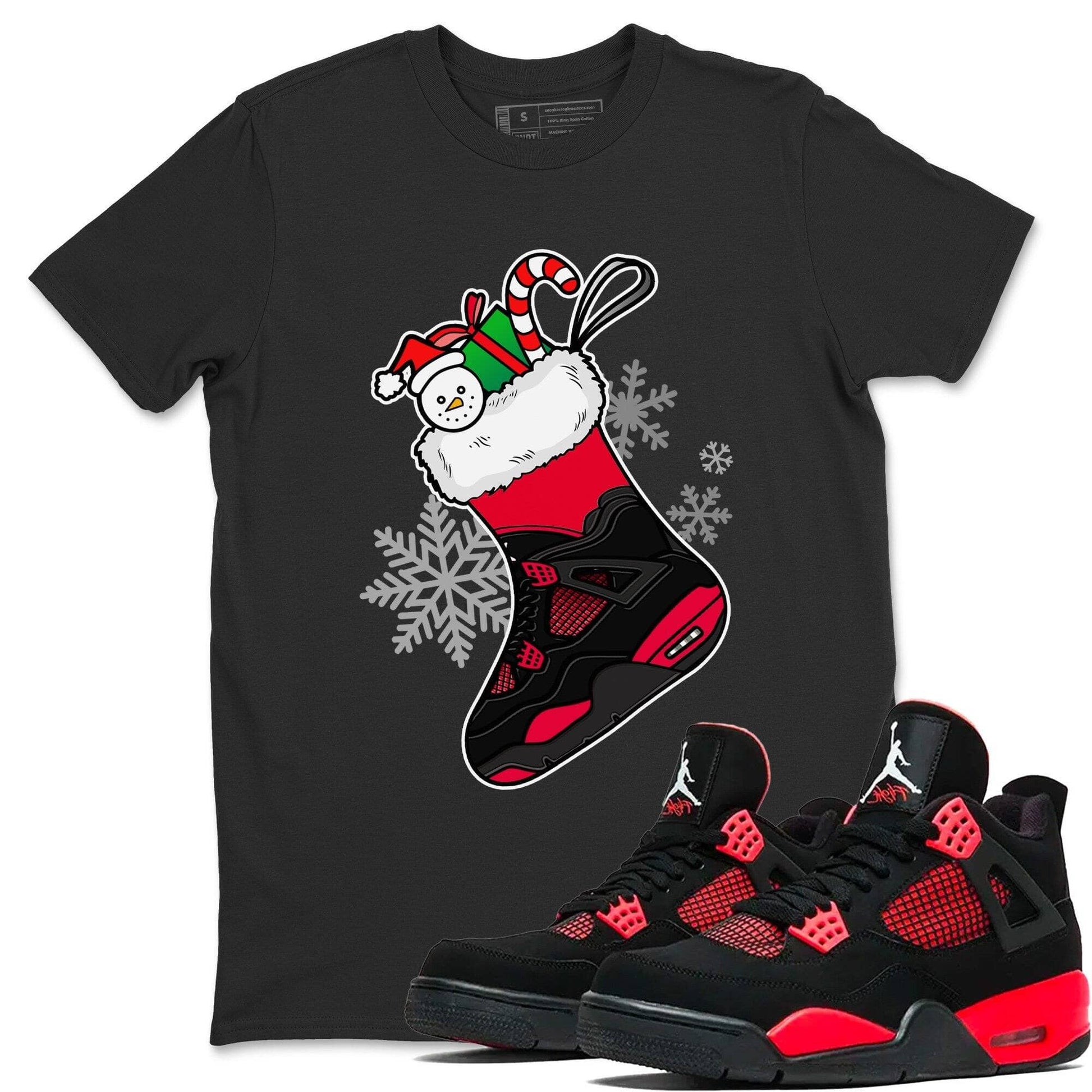 Jordan 4 Red Thunder Sneaker Match Tees Sneaker Stocking Sneaker Tees Jordan 4 Red Thunder Sneaker Release Tees Unisex Shirts