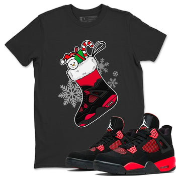 Jordan 4 Red Thunder Sneaker Match Tees Sneaker Stocking Sneaker Tees Jordan 4 Red Thunder Sneaker Release Tees Unisex Shirts