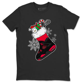 Jordan 4 Red Thunder Sneaker Match Tees Sneaker Stocking Sneaker Tees Jordan 4 Red Thunder Sneaker Release Tees Unisex Shirts