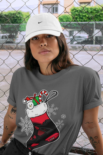 Jordan 4 Red Thunder Sneaker Match Tees Sneaker Stocking Sneaker Tees Jordan 4 Red Thunder Sneaker Release Tees Unisex Shirts