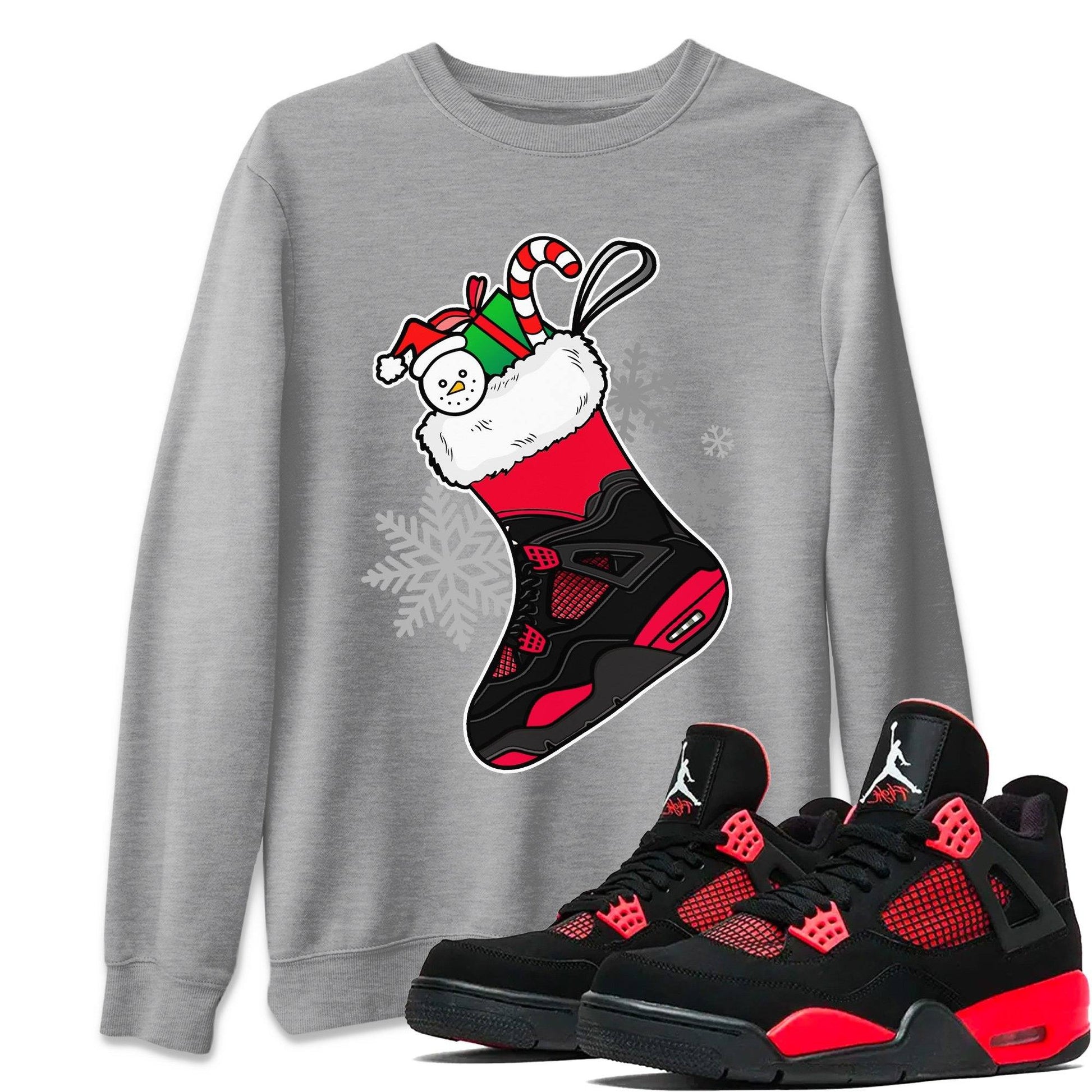 Jordan 4 Red Thunder Sneaker Match Tees Sneaker Stocking Sneaker Tees Jordan 4 Red Thunder Sneaker Release Tees Unisex Shirts
