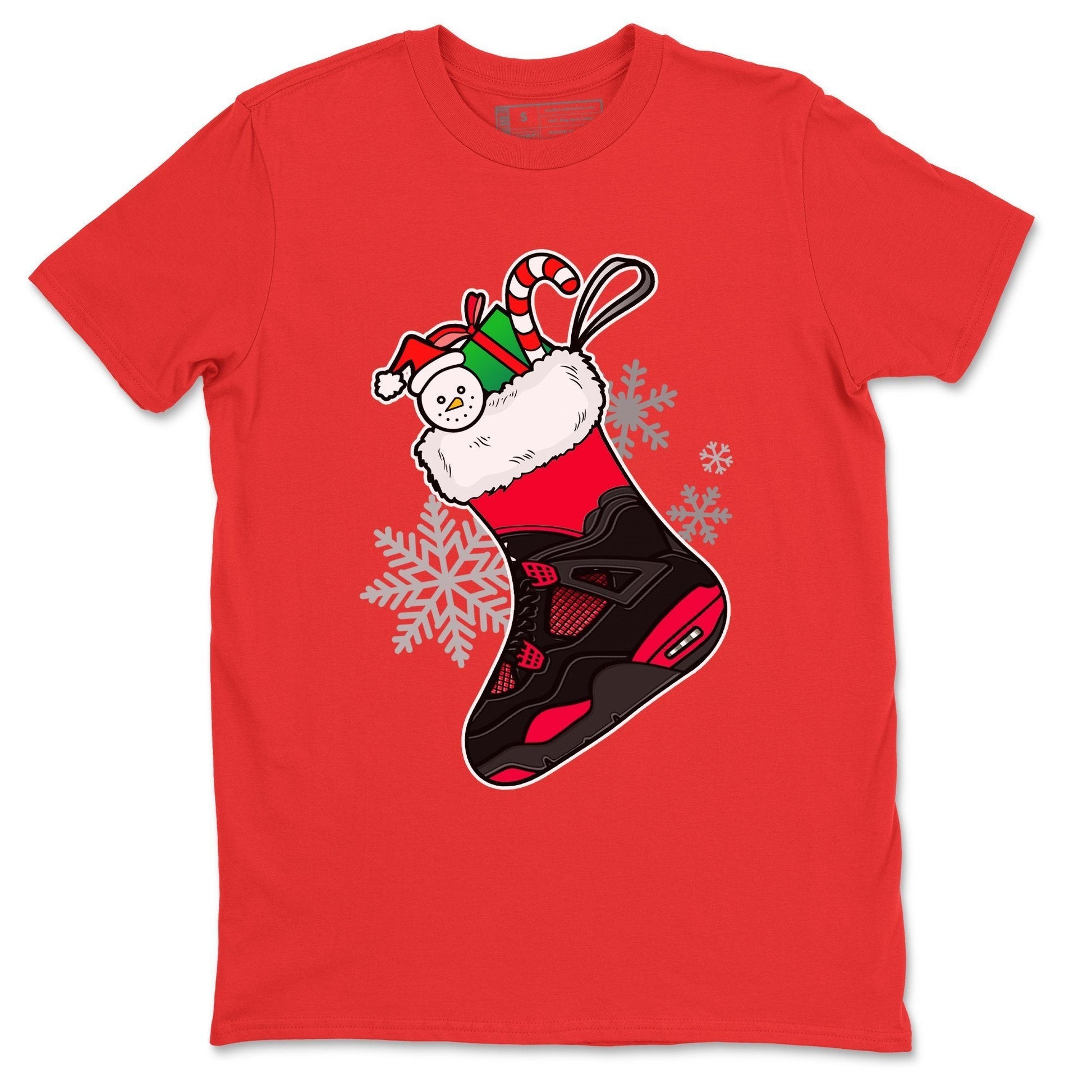 Jordan 4 Red Thunder Sneaker Match Tees Sneaker Stocking Sneaker Tees Jordan 4 Red Thunder Sneaker Release Tees Unisex Shirts