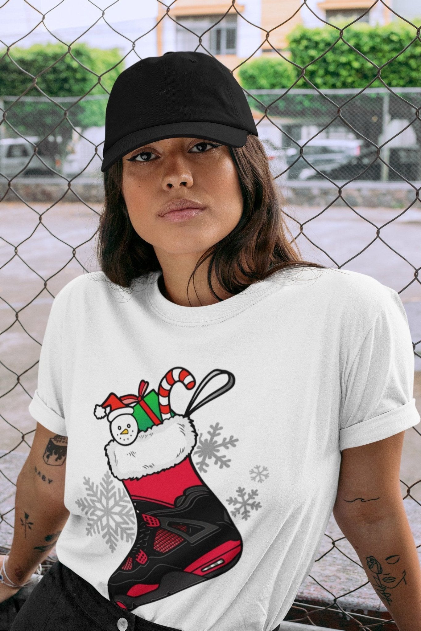 Jordan 4 Red Thunder Sneaker Match Tees Sneaker Stocking Sneaker Tees Jordan 4 Red Thunder Sneaker Release Tees Unisex Shirts