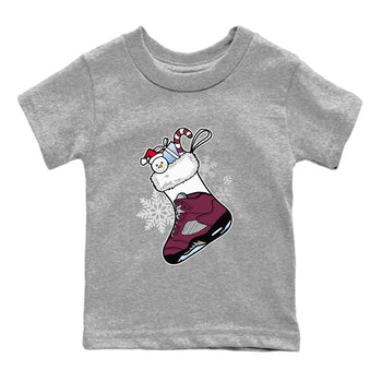 Air Jordan 5 Burgundy shirt to match jordans Sneaker Stocking sneaker match tees Air Jordan 5s Burgundy SNRT Sneaker Release Tees Baby Toddler Heather Grey 2 T-Shirt