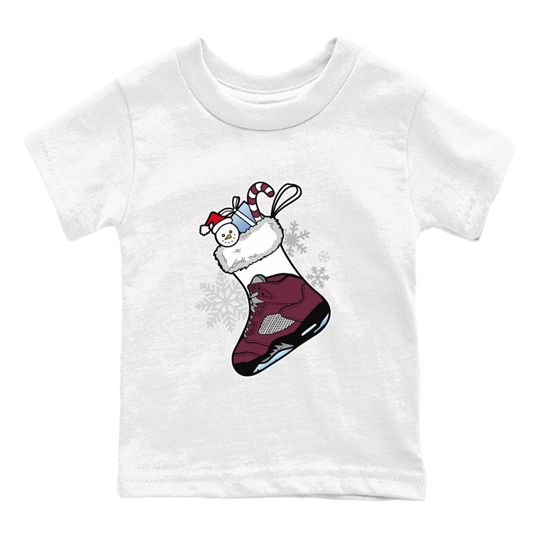 Air Jordan 5 Burgundy shirt to match jordans Sneaker Stocking sneaker match tees Air Jordan 5s Burgundy SNRT Sneaker Release Tees Baby Toddler White 2 T-Shirt