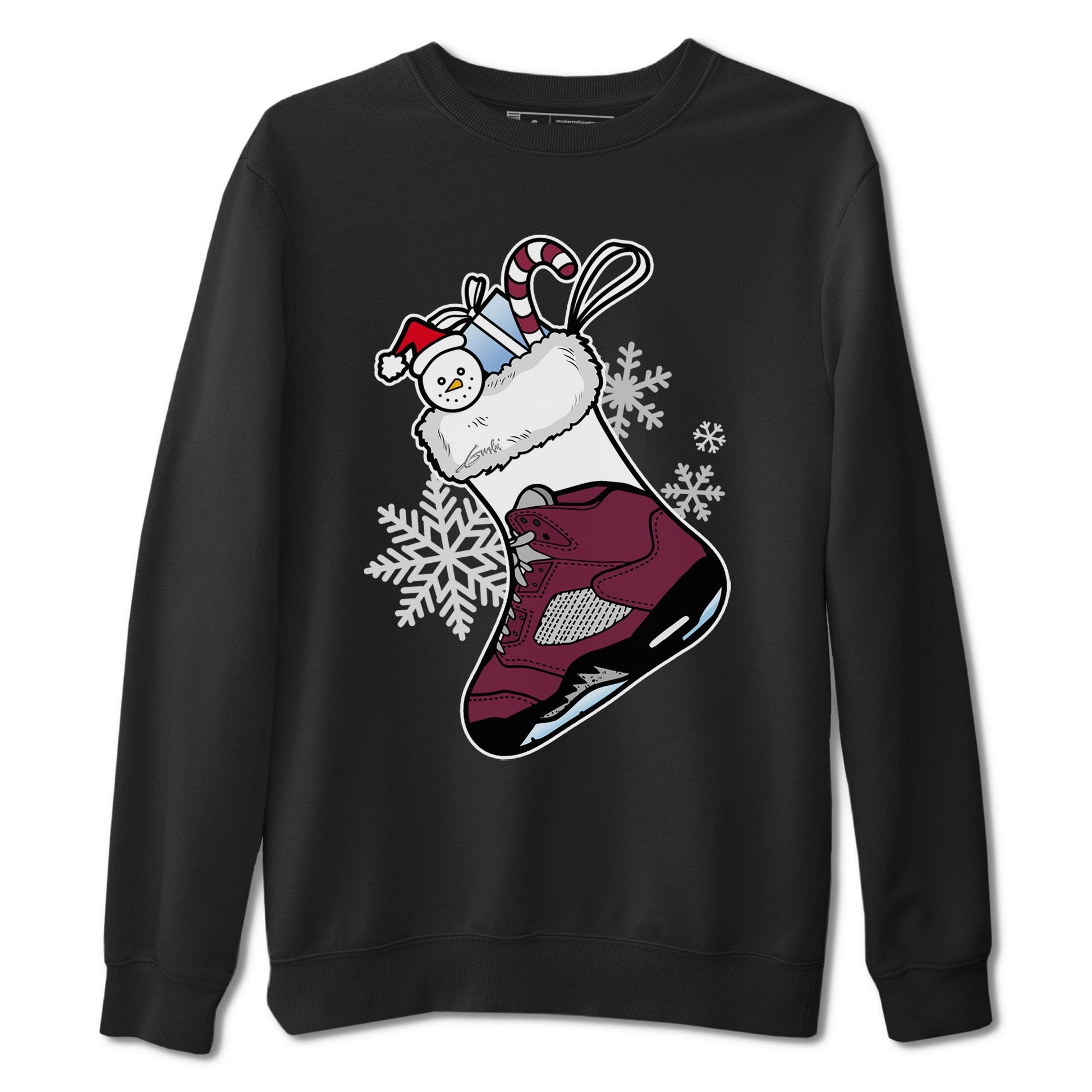 Air Jordan 5 Burgundy shirt to match jordans Sneaker Stocking sneaker match tees Air Jordan 5s Burgundy SNRT Sneaker Release Tees Unisex Black 2 T-Shirt