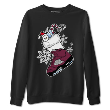 Air Jordan 5 Burgundy shirt to match jordans Sneaker Stocking sneaker match tees Air Jordan 5s Burgundy SNRT Sneaker Release Tees Unisex Black 2 T-Shirt