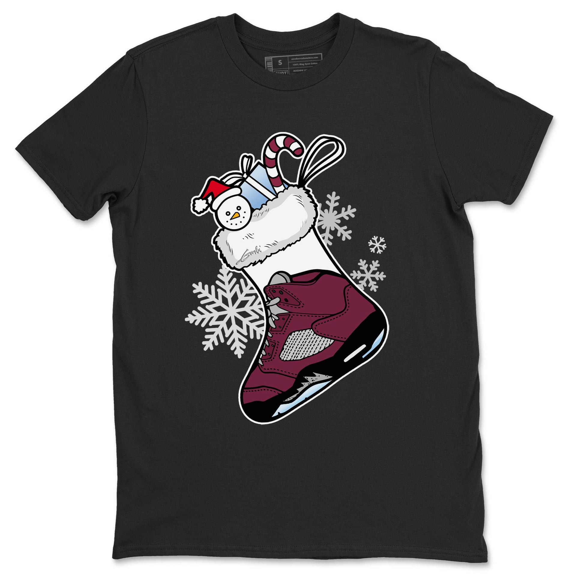 Air Jordan 5 Burgundy shirt to match jordans Sneaker Stocking sneaker match tees Air Jordan 5s Burgundy SNRT Sneaker Release Tees Unisex Black 2 T-Shirt