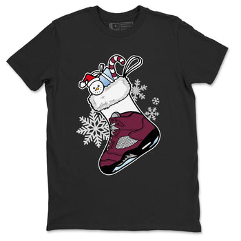 Air Jordan 5 Burgundy shirt to match jordans Sneaker Stocking sneaker match tees Air Jordan 5s Burgundy SNRT Sneaker Release Tees Unisex Black 2 T-Shirt