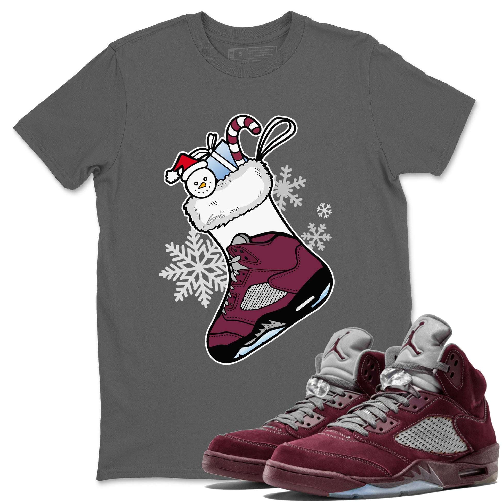Air Jordan 5 Burgundy shirt to match jordans Sneaker Stocking sneaker match tees Air Jordan 5s Burgundy SNRT Sneaker Release Tees Unisex Cool Grey 1 T-Shirt