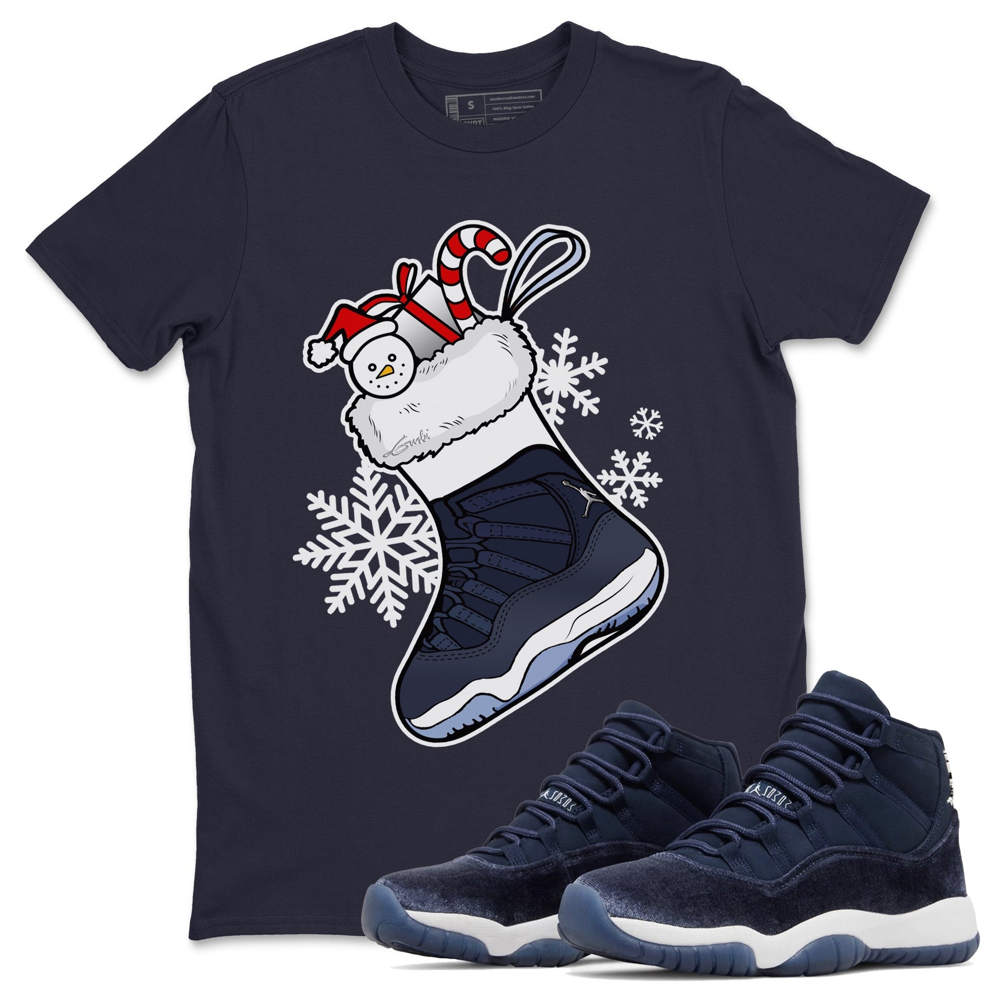 Jordan 11 Midnight Navy Sneaker Match Tees Sneaker Stocking Sneaker Tees Jordan 11 Midnight Navy Sneaker Release Tees Unisex Shirts