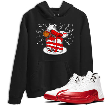 Jordan 12 Retro Cherry shirt to match jordans Varsity Red Sneaker Topper special sneaker matching tees 12s Cherry SNRT sneaker tees Unisex Black 1 T-Shirt