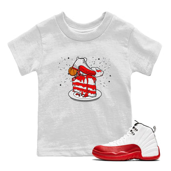 Jordan 12 Retro Cherry shirt to match jordans Varsity Red Sneaker Topper special sneaker matching tees 12s Cherry SNRT sneaker tees Baby Toddler White 1 T-Shirt
